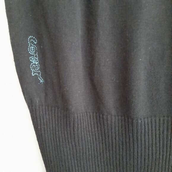 COVET Soft Bamboo Viscose & Wool Blend T-Neck Tunic Top Fine Knit Black Sz S - Picture 12 of 14